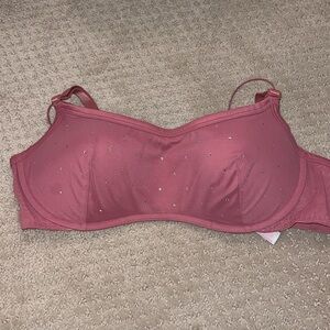Women's Pink Embellished Bra